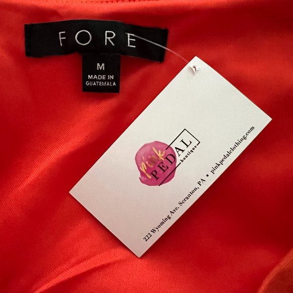 FORE Bright Pink/Orange One Shoulder Cut Out Waist Mini Dress New with Tags - Picture 5 of 8